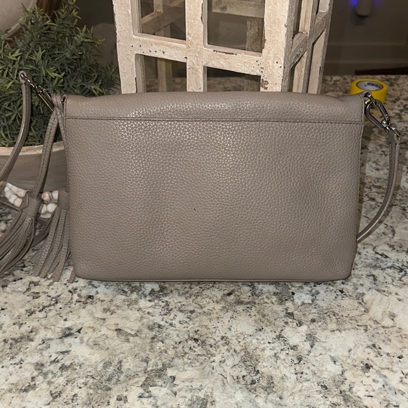 Tory Burch Grey Leather Crossbody Bag - Picture 4 of 9